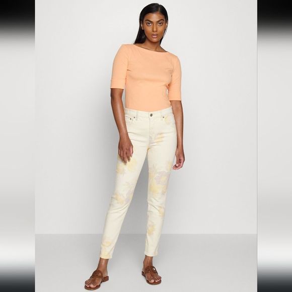 NWT Ralph Lauren floral high rise skinny jeans. Sizes 4 14 18 - Picture 4 of 8